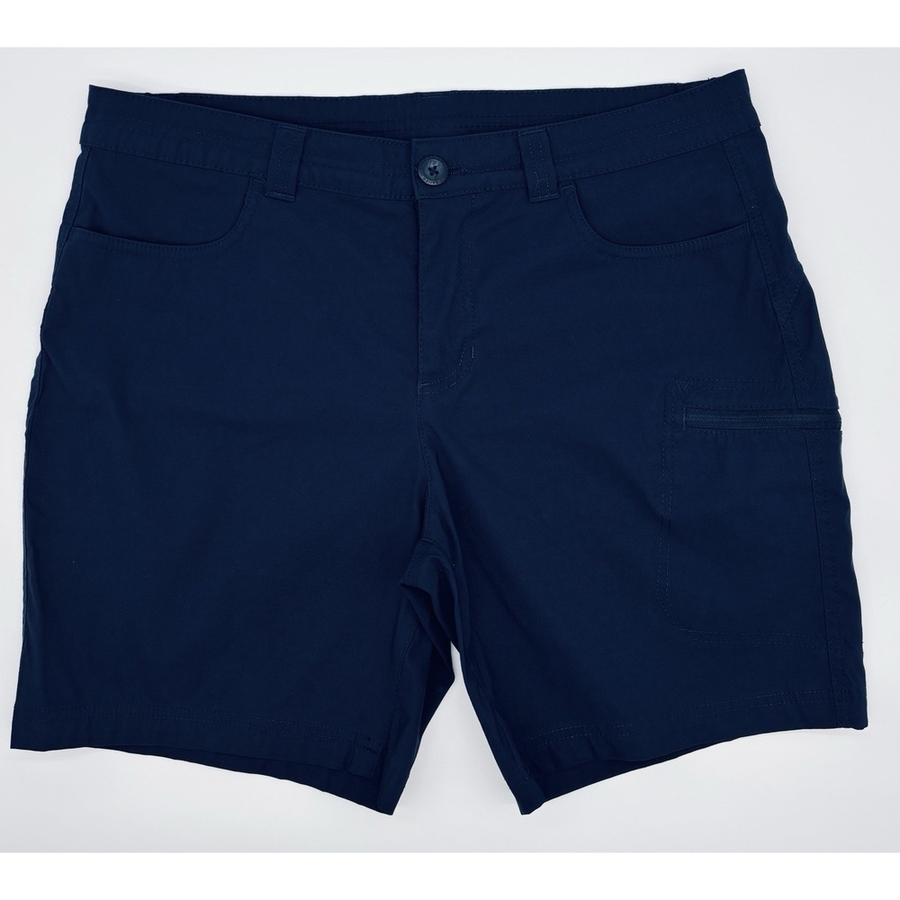 Eddie Bauer Women's Rainier Hiking Shorts Navy Blue 7" Stretch Nylon Cargo 12